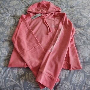 Vineyard Vines womens neon watermelon vintage whale French terry hoodie sz large